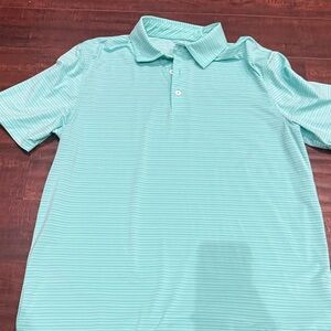 Southern Tide Aqua Striped Polo Shirt